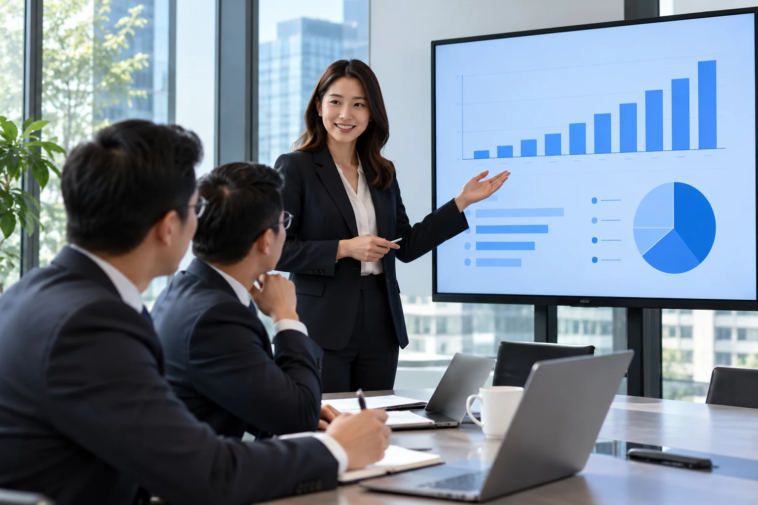 Illustrative Asian business meeting